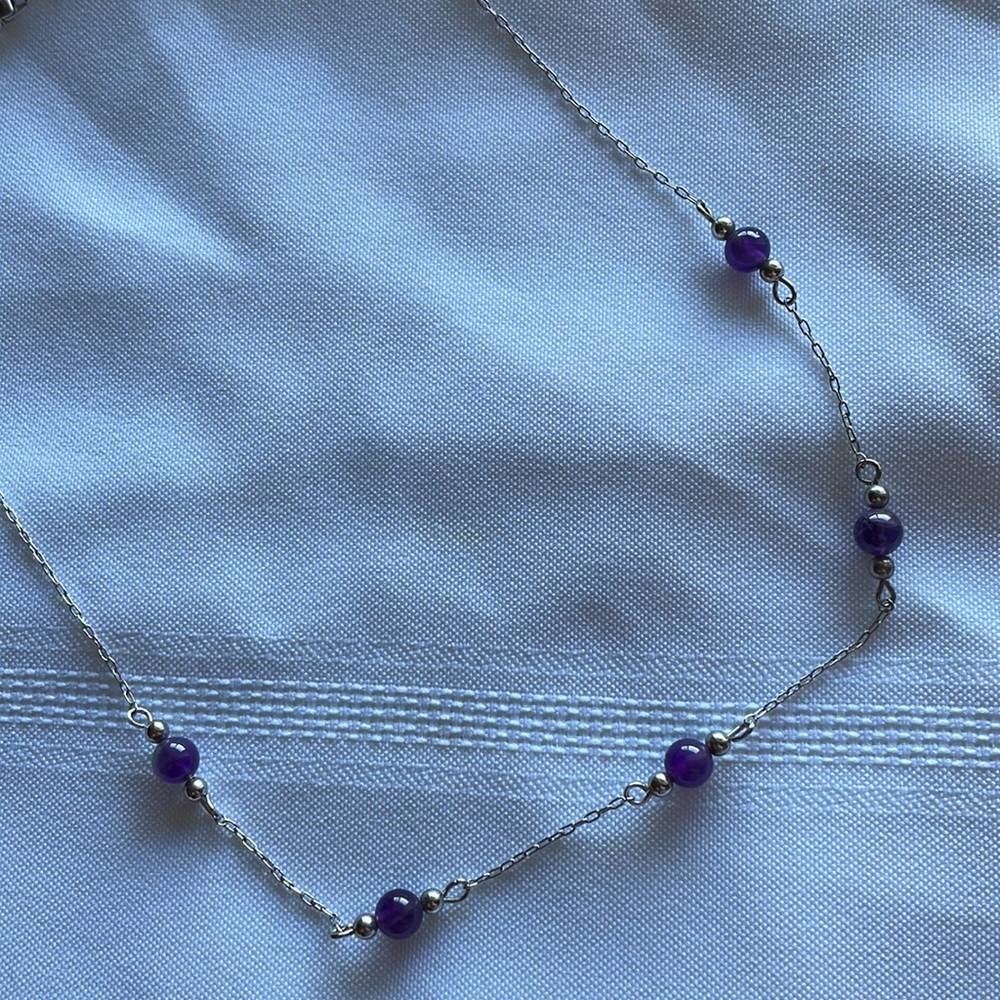 Lia Sophia necklace. Purple and silver.